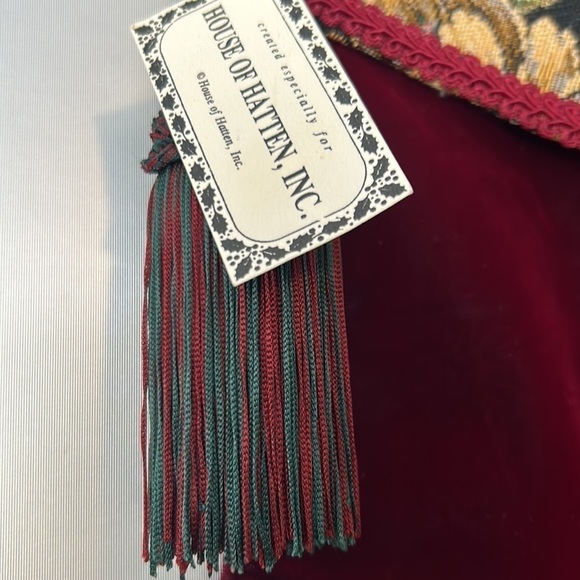 2 Victorian holiday stockings tassels extra large in size mixed media material - Picture 8 of 17